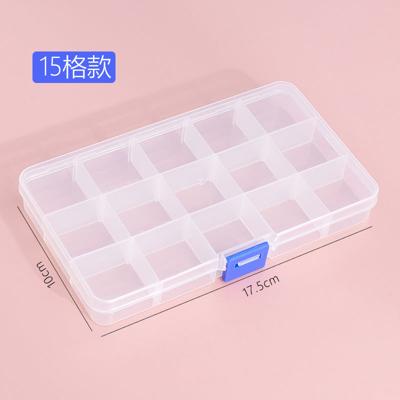 Venta al por mayor Caja de almacenamiento transparente de múltiples compartimentos de plástico
